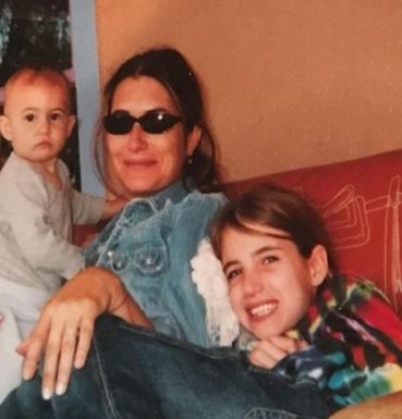 Baby Gracie Nickels with her mother and half-sister Emma Roberts 